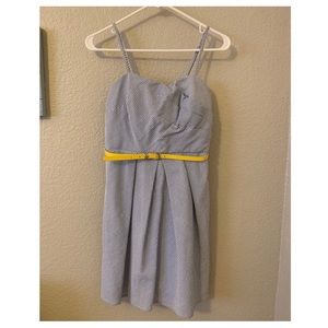 Blue and white dress